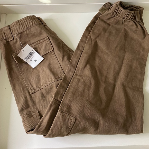 Forever 21 ankle pants woven khaki women’s size M - Picture 1 of 9